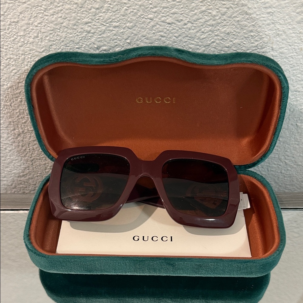 Gucci Women's Maroon Sunglasses